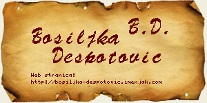Bosiljka Despotović vizit kartica